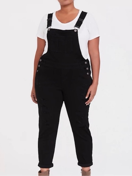 torrid Denim - Torrid Premium Women’s 14R Black Denim Overalls Stretch 148862 EUC Pants Jeans